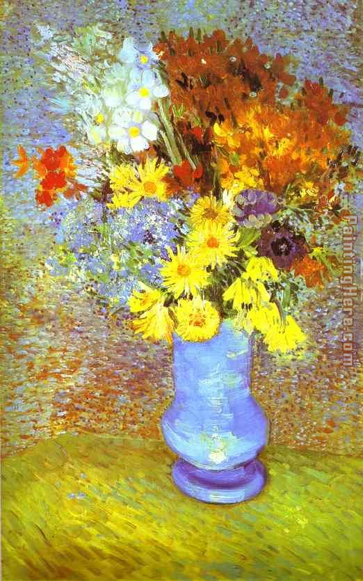 Vase with Daisies and Anemones painting - Vincent van Gogh Vase with Daisies and Anemones art painting
